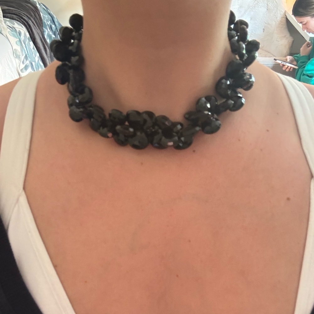 Elegant Black Beaded Necklace